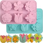 Sakolla 2 Pack Silicone Soap Molds 6 Cavity Oval Shape Handmade Silicone Molds for Soap Making Supplies Cake Bakeware Cornbread Biscuit Jelly Molds DIY Candle Craft Tray