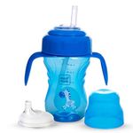 Mee Mee 2 in 1 Spout and Straw Sipper Cup for Meal | BPA-Free, Anti Spill and Unbreakable | Easy to Hold Detachable Handle | Anti Leak Lock Bottle with Cap for Kids | 250ml (Blue)