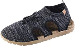 Acorn Men's Everywear Casco Sandal, Lightweight with a Cushioned Footbed and a Soft Knit Fabric, Black Heather, 11