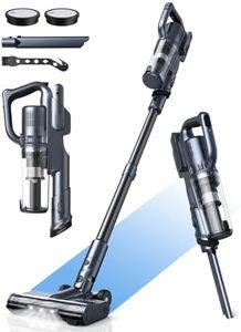 MIUZZY Cordless Vacuum Cleaner for Home, Up to 50 Mins, Lightweight Vacuum with Brushless Motor and Powerful Suction, Self-Standing, Stick and Handheld Vacuum for Hard Floor, Pet Hair, Cars, Black