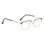 ROYAL SON Square Black Gold Blue Light Blocking Blue Cut Eyeglasses Women - SF0085-C3