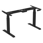 Ergologic - Height Adjustable Table | Motorized & Electric | Dual Motor | 3-Stage | Ergonomic Sit Stand Desk | 120KG Weight Capacity | Black | Mild Steel | (Only Frame, No Table Top)