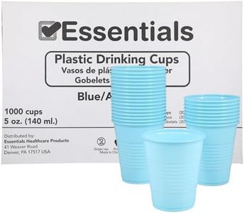 Essentials Healthcare Products Plastic Drinking Cups - Full Case of 1000 Cups - Blue 5 oz Disoposable Cups for Cold Beverages, Parties, Office, or Medical Use - Durable & Convenient