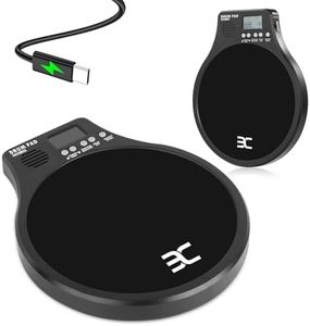 EX [3-IN-1] Portable Digital Electronic Drum Pad, with [Metronome, Speed Detection & Tap Counting] 10″ TPR Practice Pad, Black