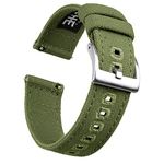 Ritche Canvas Quick Release Watch Band 18mm 20mm 22mm Replacement Watch Straps for Men Women, Valentine's day gifts for him or her, Army Green / Silver, 20mm, Army