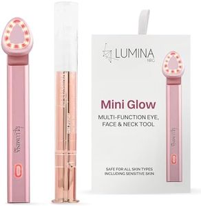 Lumina NRG Mini Glow Pro 5-in-1 LED Face Wand – Skin Lifting, Toning & Firming Facial Massager with EMS, Microcurrent, Red & Blue Light – at Home Neck Contouring Beauty Device & Sculpting Tool