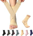 Jupiter Foot Sleeve (Pair) with Compression Wrap, Ankle Brace For Arch, Ankle Support, Football, Basketball, Volleyball, Running, For Sprained Foot, Tendonitis, Plantar Fasciitis