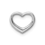 10K White Gold Small Charm Pendant, Mini Floating Heart, 2-D, Textured Back, Metal, No Gemstone