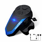 Fodsports BT-S3 Motorcycle Intercom, Motorbike Bluetooth Headset FM Radio Waterproof Intercom Headset for Helmet, HiFI Intercom Systems With Type C (1 Pack of Hard Headphone)