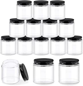Glarks 12 Pack 4oz Glass Jars with Lids, Round Clear Glass Jars with Inner Liner and Black Lids for Storing Creams, Beauty Products, Cosmetic and Ointments