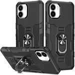 Ysnzaq Rugged Heavy Duty Case for Xiaomi Redmi A1 /Redmi A2, Military Grade Protective with Magnetic Kickstand Phone Cover for Xiaomi Redmi A1 /Redmi A2 TY Black