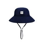 HSYZZY Baby Sun Hat Smile Face Toddler UPF 50+ Sun Protective Bucket hat Nice Beach hat for Baby Girl boy Adjustable Cap - Blue - 2-4 Years