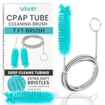 Vive CPAP Tube Cleaning Brush - Stainless Steel Cleaner for Mask and Pipe - Wire Bristle Solution - for 7 Foot Hose and 22 mm Diameter - Portable, Flexible and to Easily Clean Standard Tubing Kit