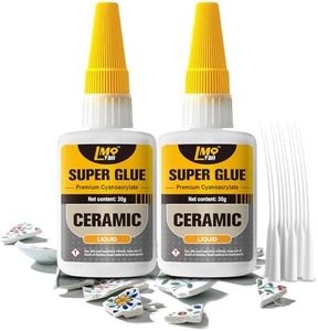 Ceramic Super Glue Liquid, Clear Instant Cyanoacrylate Adhesives for Ceramic Repair Food Safe, All Purpose CA Glue for Shoe Plastic Leather Glass Model Metal Wood Pottery Porcelain Mugs Clay Dishes