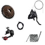 Xezon Bicycle 7 Speed Gear Set with Derailleur Chain Freewheel Bicycle Gear Set 7 Speed with Derailleur Chain Freewheel