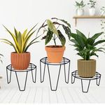 D&V ENGINEERING - Creative in innovation Metal Planter Stand/Flower Pot Stand/Plant stand (22 cm Dia - Set of 3)