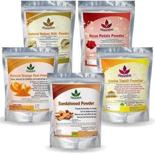 Havintha Natural Multani Mitti 500g | Rose Petal (50g), Orange Peel (50g), Amba Haldi (50g), Sandalwood (50g) Powder for Face and Skin Care | Face Pack (Combo Pack of 5) - 700g