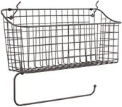 Spectrum Diversified Pegboard/Wall Mount Basket and Paper Towel Holder, 5.5" L X 15.25" W, Industrial Gray