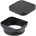 Metal Square Lens Hood for Fujifilm X100VI Fuji X100V X100F X100T Camera Accessories Haoge LH-X200B with 49mm UV Filter Adapter Ring & Metal Cap Kit Black