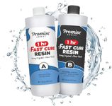 Promise Epoxy Fast Cure Resin - 32 Oz, 1-Hour Demold Time, Crystal Clear, UV-Resistant, Self-Leveling, No VOCs - Ideal for Jewelry, Coatings, and Tumblers - Use with Mica Powder and Alcohol Ink