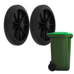 Cabilock 2Pcs trash can spare parts wheeled can pulley wagon wheel garbage container Wheels waste container Wheels outdoor trash can Wheels garbage Wheels Commercial plastic rubber wheel