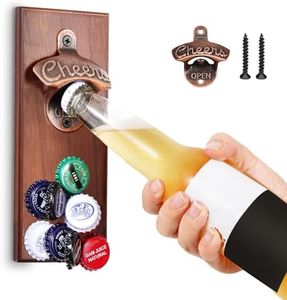 Gifts for Men Dad, Strong Magnetic Beer Bottle Opener Wall Mounted with Auto Catch, Unique Beer Gifts for Him Boyfriend Grandpa Husband Uncle, Cool Gadgets for Birthday Housewarming Presents