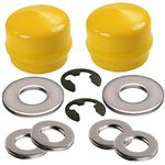 HD Switch (2 Kits Front Wheel Axle Hardware Kit Replaces John Deere M143338 GX21931 R27434 Z9972H M123254 - Hub Caps Thrust Washers & E-Clips