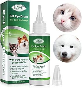 60ML Pet Eye Drops for Dog & Cat Relieve Eyes Itching & Irritation, Pink Eye & Allergies Symptoms Safe & Gentle Formula for All Animals