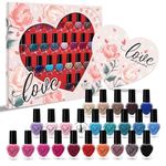 Beauty4Britain Nail Polish Set Heart shaped bottles 24 Modern Colours 5 ml Gift Set with Greeting card