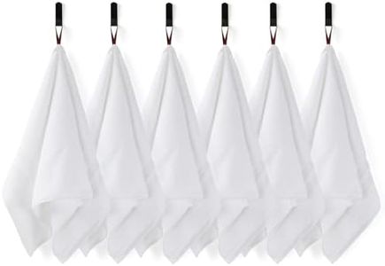 6-Pack White Combed Cotton Hand Towels for Bathroom with Hanging Loops