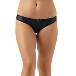 Enamor Women's Nylon Low Waist Medium Coverage Bikini Panty with Sensuous Look at The Back and Sides with Unique Butterfly lace (Pack of 1) - P091(P091-Lapisblue-L)