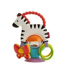 Fisher-Price Activity Zebra, tray-attaching baby sensory toy, rattle and teether for infants ages 3 months and up - FGJ11