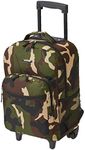 Rockland Double Handle Rolling Backpack, Camouflage, 17-Inch, Double Handle Rolling Backpack