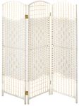 Oriental Furniture 4-Feet Tall Fiber Weave Room Divider, White 3 Panel