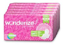 Wonderize Soft Comfort Cotton Sanitary Napkins for Women 75 Pads (Combo of 5) Size – XL 280mm with Disposable Pouch, Designed according to the Indian Weather condition