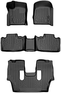 SMARTLINER Custom Fit Floor Mats 3 Row Liner Set Black Compatible with 2016-2021 Dodge Durango with 2nd Row Bucket Seats
