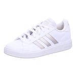 adidas Women's Grand Court Sneaker, Ftwr White Platin Met Ftwr White, 8 UK