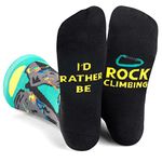 I'd Rather Be - Funny Socks For Men & Women - Gifts For Golfing, Hunting, Camping, Hiking, Skiing, Reading, Sports and more, I'd Rather Be Rock Climbing, One Size