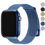 Fullmosa Compatible with Apple Watch Band 49mm 46mm 45mm 44mm 42mm Women Men, Stainless Steel Milanese Loop Replacement Strap for iWatch Bands Ultra 2/1 Series 10 9 8 7 6 5 4 3 2 1 SE, Blue