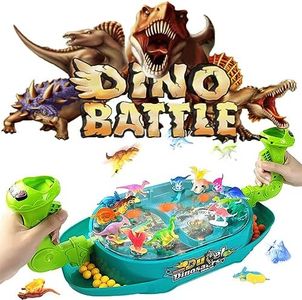 Pualsol Dinosaur Shooting Toys for Kids，2-Player Shooting Battle Board Game for Funny Family Party Night，Ages 3+