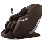 ROTAI 4D Massage Chair with Heat, Full Body Zero Gravity Massage Chair, Deep Calf and Foot Massage Recliner with 22 Auto Programs, Bluetooth, SL Track (Mocha brown)