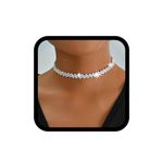 Reaky Choker Necklaces Silver Rhinestone Necklace Sparkly Crystal Necklace Jewelry Accessories for Women