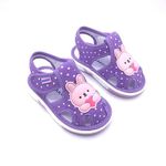 KRAKKI Cotton Early Walkers Extra Comfort Musical Sandals (14-16 Month_Purple) 1107231140203