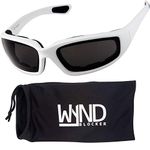 WYND Blocker Polarized Motorcycle & Fishing Floating Sports Wrap Sunglasses (White/PZ Smoke Lens)