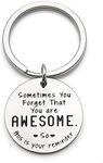 Funny Inspirational Gifts Keychain for Women Men BFF Friendship Keychains for Friend Boys Girls Birthday Graduation Gift Employee Coworker Gifts Sometimes You Forget You're Awesome Key Chain (white)