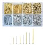 820 Pcs Assorted Nails Set, Flat Head Nails, Concrete Wall Hanging Nails for Hanging Pictures Woodworking Drywall DIY and Crafts Home Construction Nails - Various Sizes