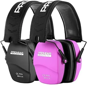 PROHEAR 016 Shooting Ear Protection Earmuffs 2 Pack, NRR 26dB for Gun Range, Hunting -Black and Pink