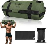 Yes4All Sandbag Weights/Weighted Bags - Sandbags for Fitness, Conditioning, Crossfit with Adjustable Weights (Army Green - M)