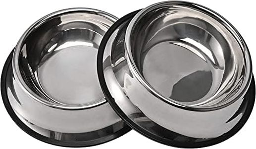 2Packs Stainless Steel Dog Bowl with Anti-Skid Rubber Base for Small/Medium/Large Pet, Perfect Dish, Pets Feeder Bowl and Water Bowl Perfect Choice for Dog Puppy Cat and Kitten(25.5 x 19cm)