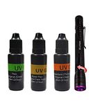 Riverruns UV Clear Glue Thick Thin Flew+UV Power 395nm Zoomable Pen Light for UV Glue Curing,Heads Bodies and Wings, Small Mini Stylus, IPX5 Water-Resistant